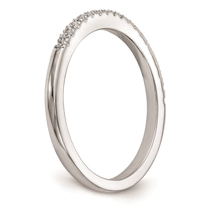 0.18ct. CZ Solid Real 14k White Gold Wedding Wedding Band Ring