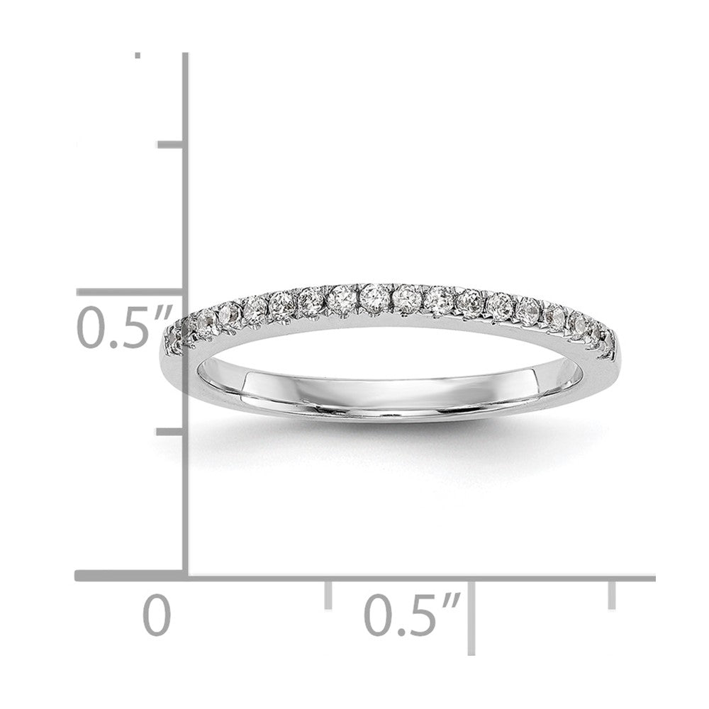 0.18ct. CZ Solid Real 14k White Gold Wedding Wedding Band Ring