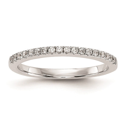 0.18ct. CZ Solid Real 14k White Gold Wedding Wedding Band Ring