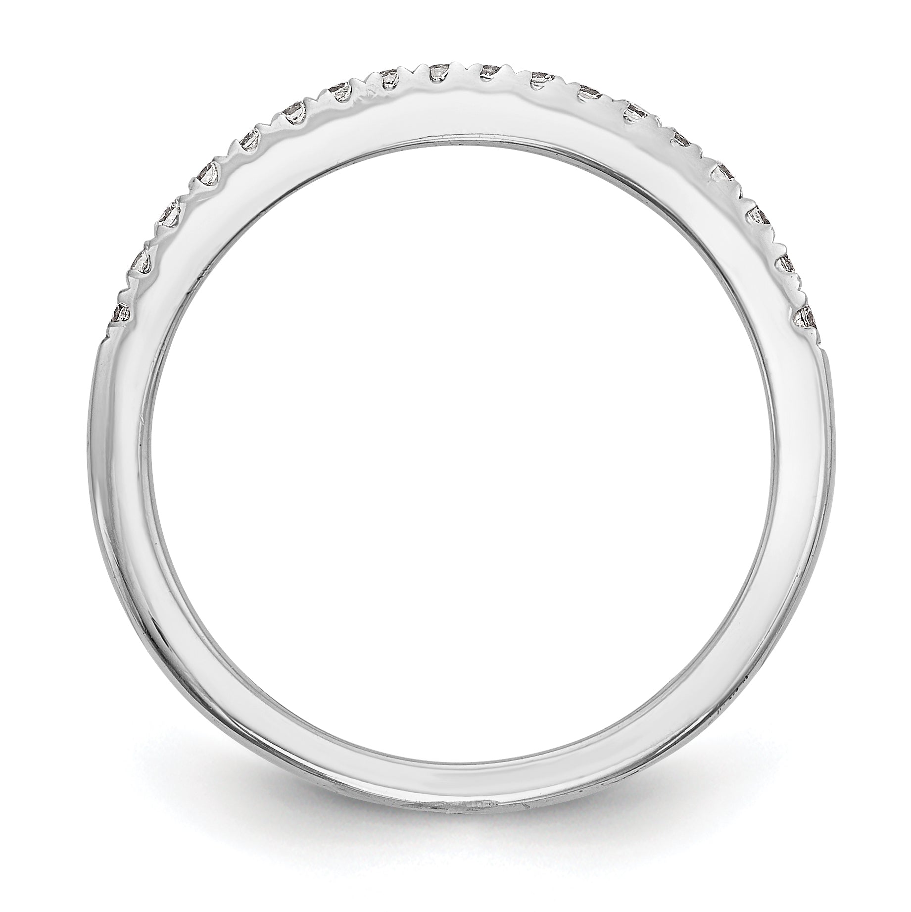 0.18ct. CZ Solid Real 14k White Gold Wedding Wedding Band Ring
