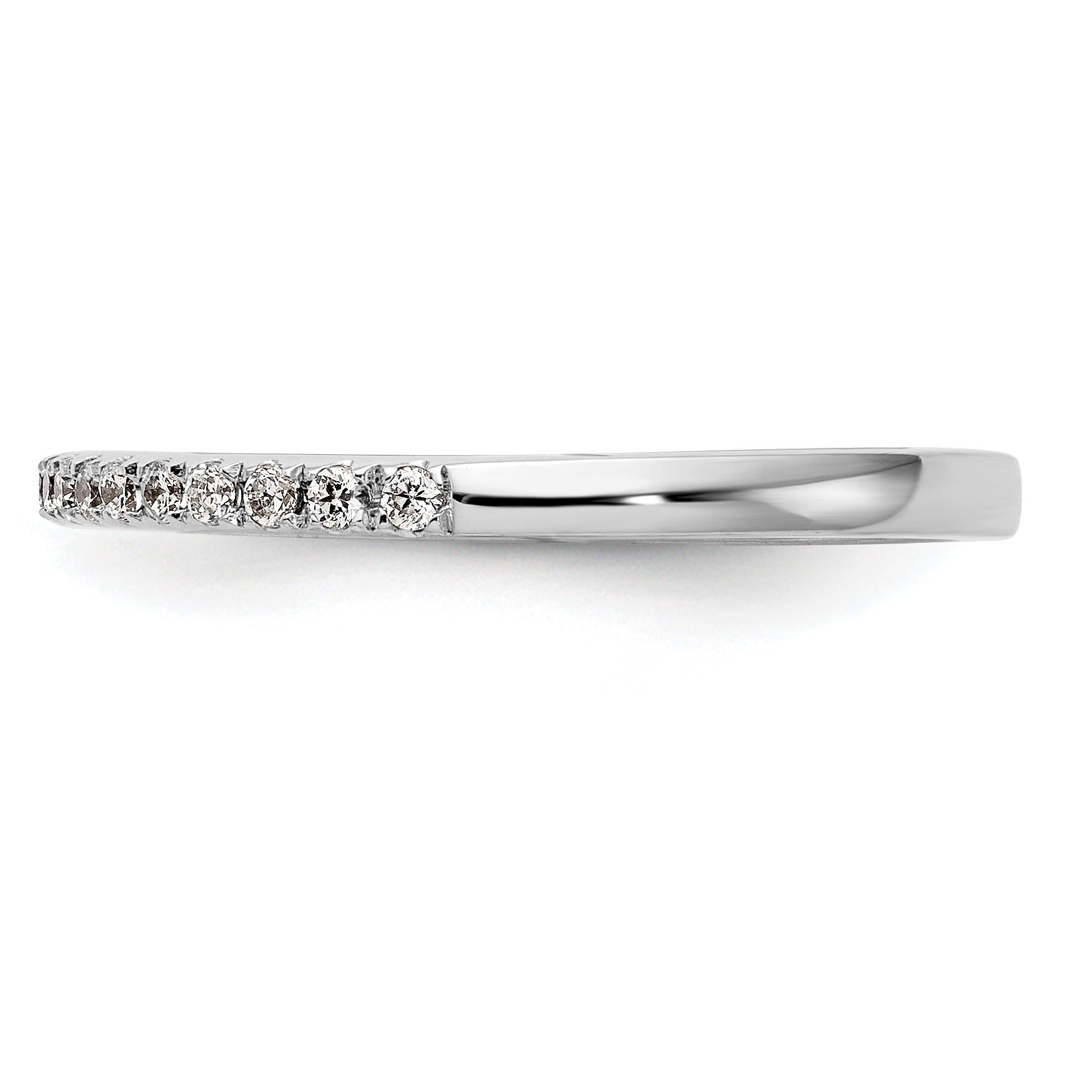 0.18ct. CZ Solid Real 14k White Gold Wedding Wedding Band Ring