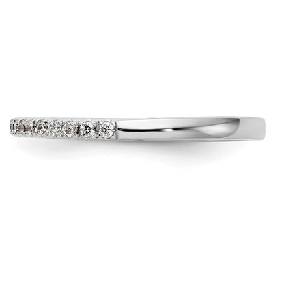 0.18ct. CZ Solid Real 14k White Gold Wedding Wedding Band Ring