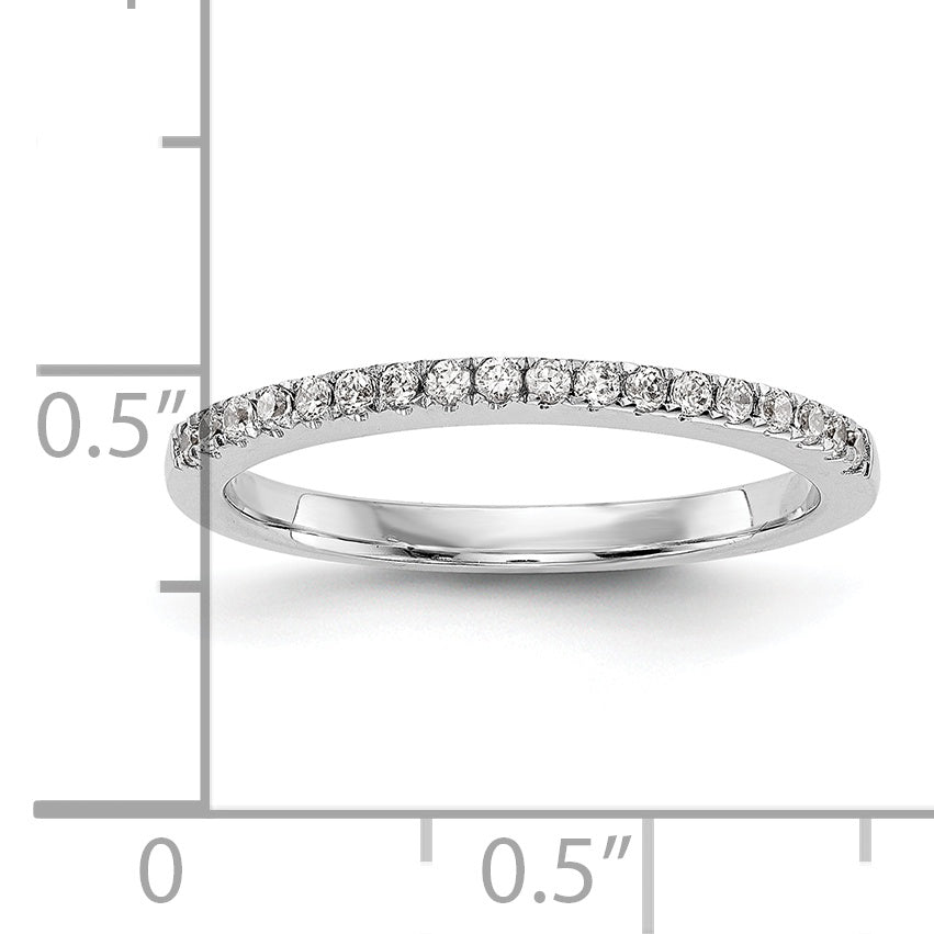0.18ct. CZ Solid Real 14k White Gold Wedding Wedding Band Ring