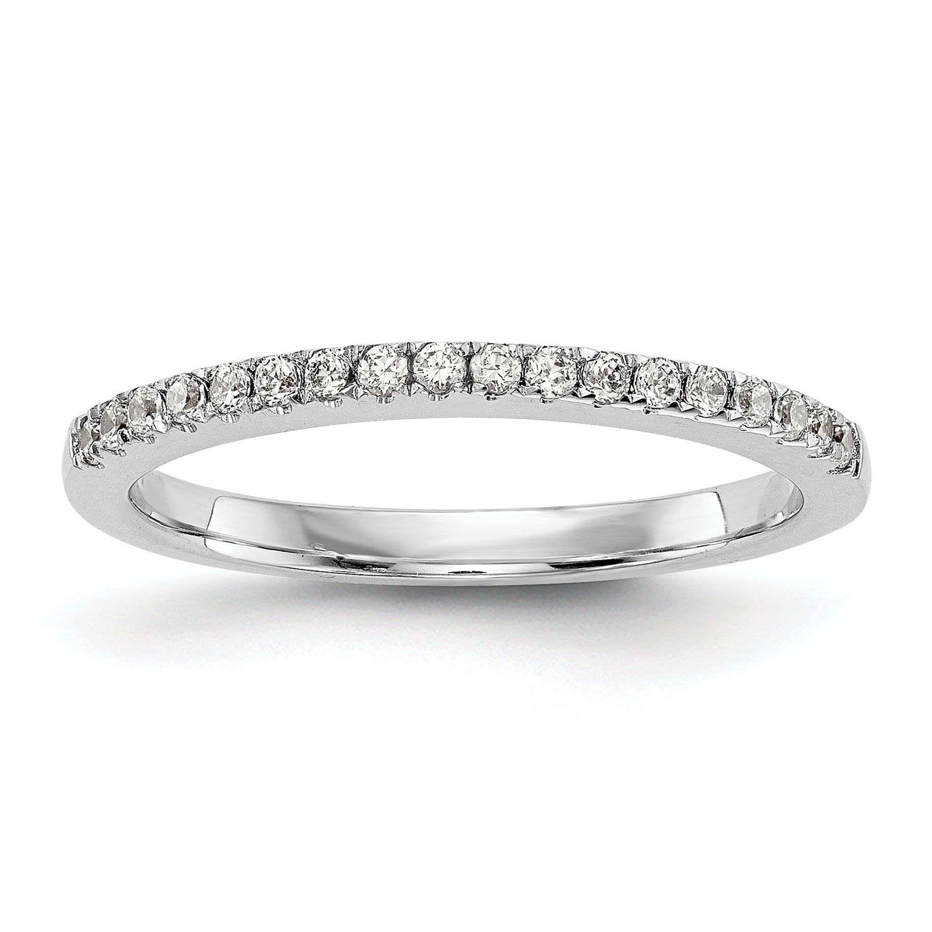 0.18ct. CZ Solid Real 14k White Gold Wedding Wedding Band Ring