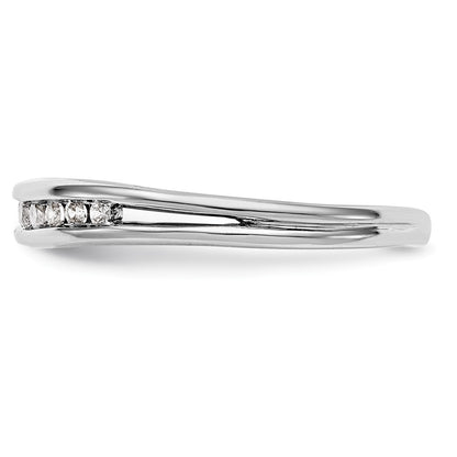 0.14ct. CZ Solid Real 14k White Gold Wedding Wedding Band Ring