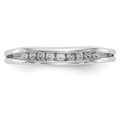 0.14ct. CZ Solid Real 14k White Gold Wedding Wedding Band Ring