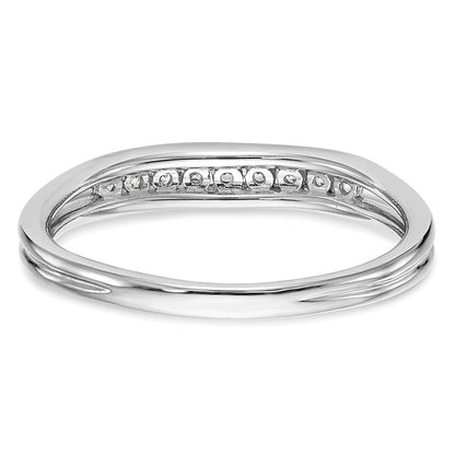 0.14ct. CZ Solid Real 14k White Gold Wedding Wedding Band Ring