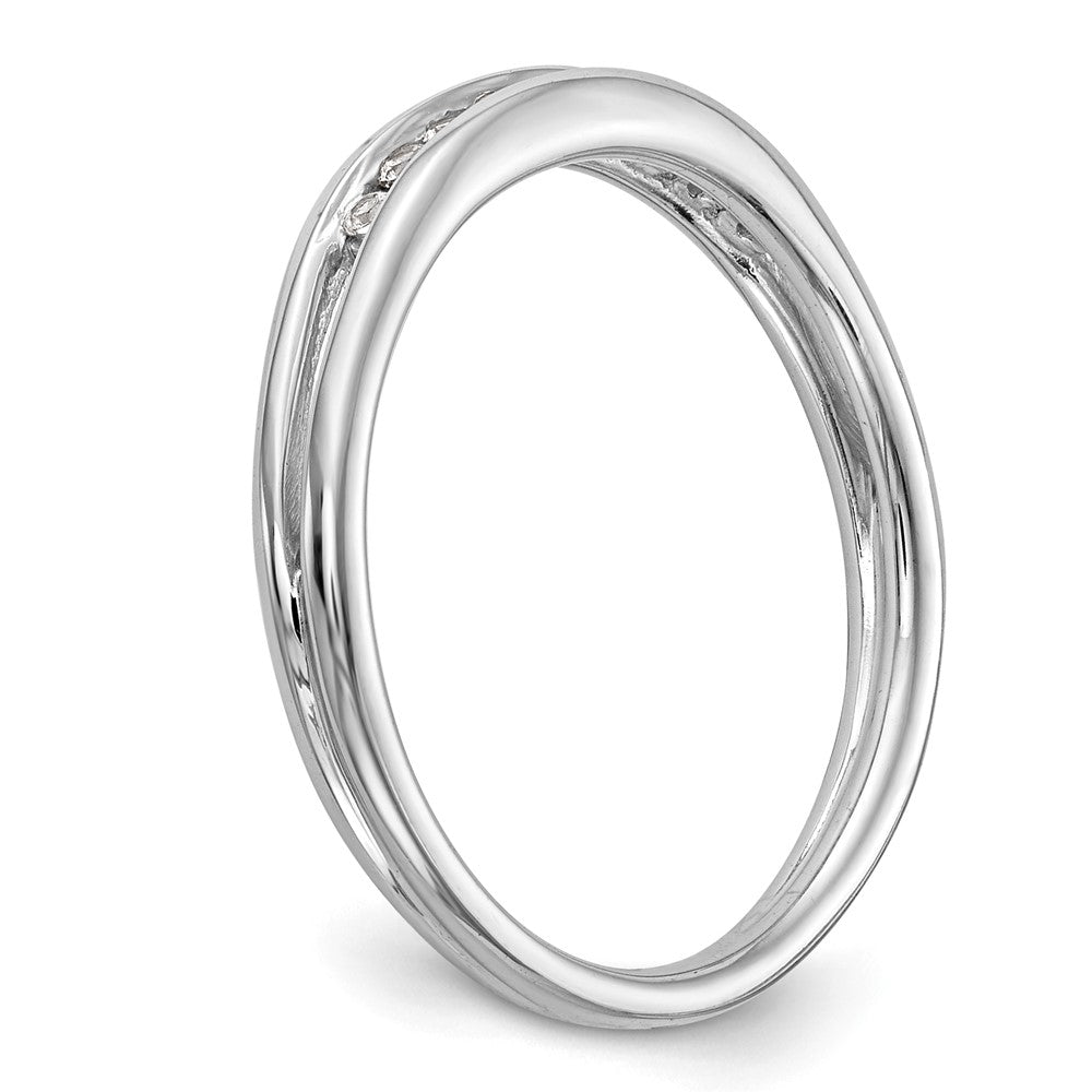 0.14ct. CZ Solid Real 14k White Gold Wedding Wedding Band Ring