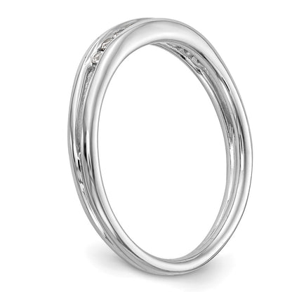 0.14ct. CZ Solid Real 14k White Gold Wedding Wedding Band Ring