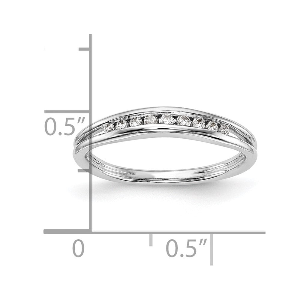 0.14ct. CZ Solid Real 14k White Gold Wedding Wedding Band Ring