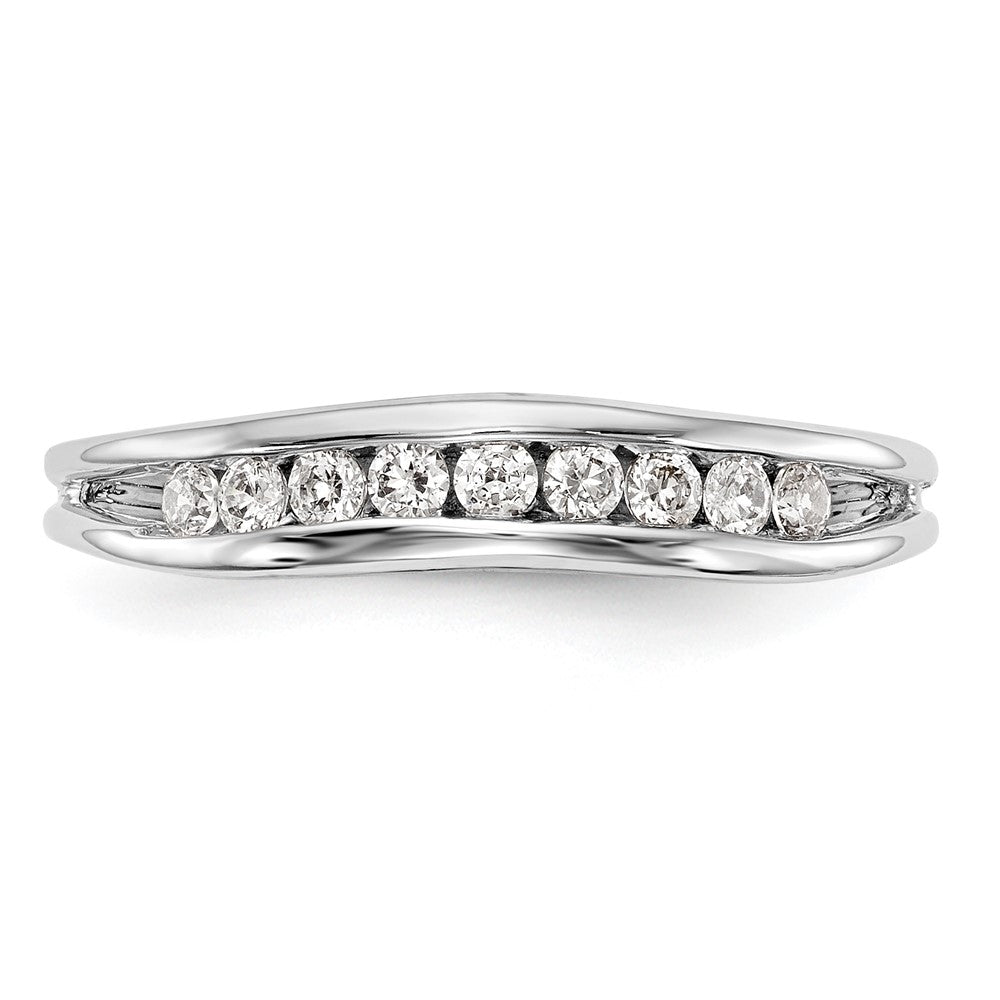 0.20ct. CZ Solid Real 14k White Gold Wedding Wedding Band Ring