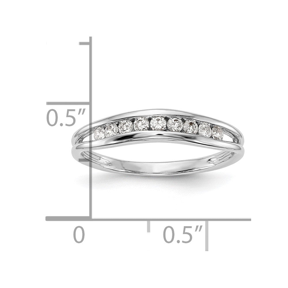 0.20ct. CZ Solid Real 14k White Gold Wedding Wedding Band Ring