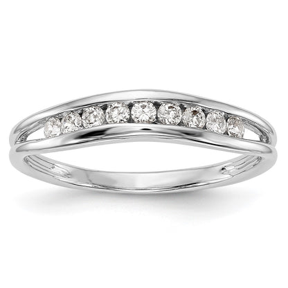 0.20ct. CZ Solid Real 14k White Gold Wedding Wedding Band Ring