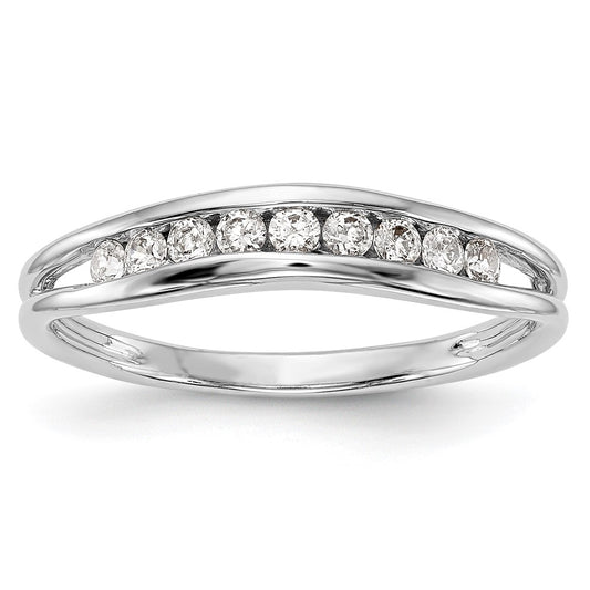 0.20ct. CZ Solid Real 14k White Gold Wedding Wedding Band Ring