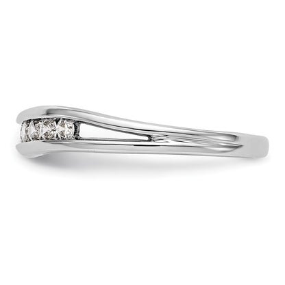 0.22ct. CZ Solid Real 14k White Gold Wedding Wedding Band Ring