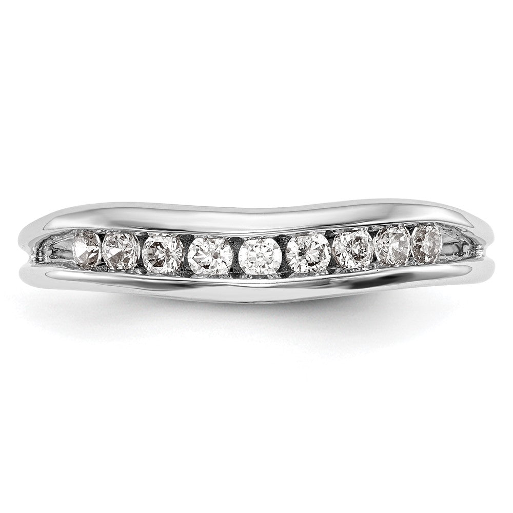 0.22ct. CZ Solid Real 14k White Gold Wedding Wedding Band Ring