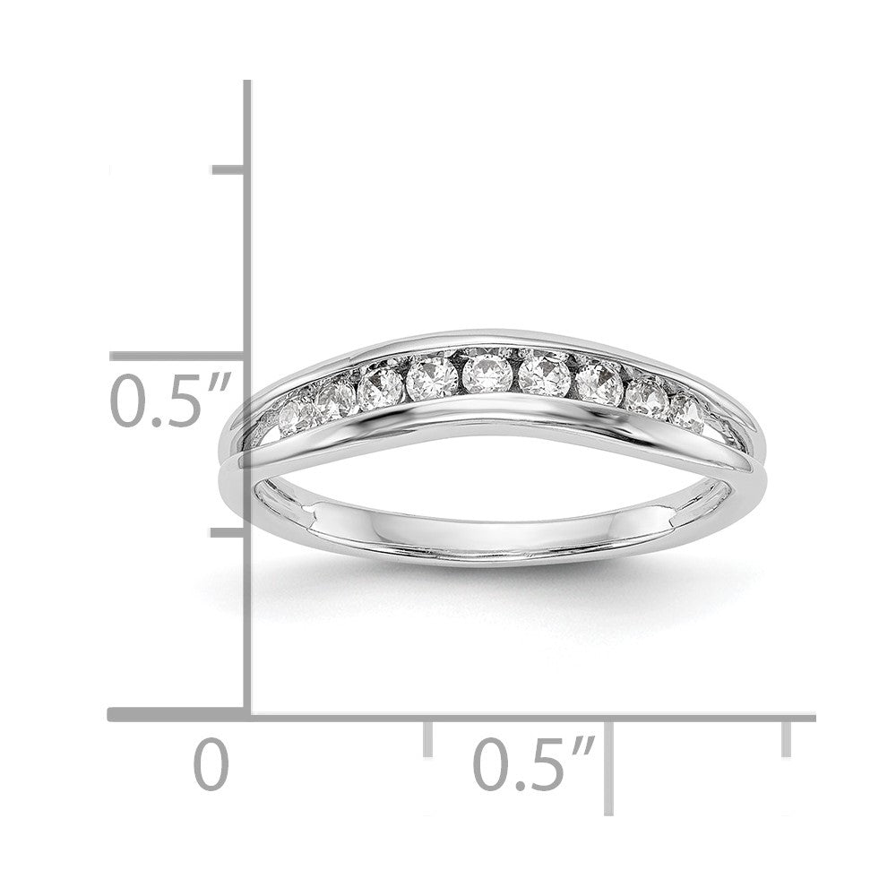 0.22ct. CZ Solid Real 14k White Gold Wedding Wedding Band Ring