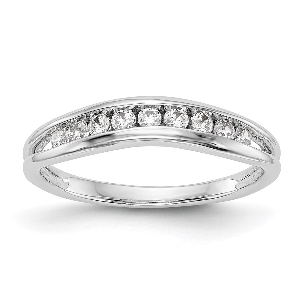 0.22ct. CZ Solid Real 14k White Gold Wedding Wedding Band Ring