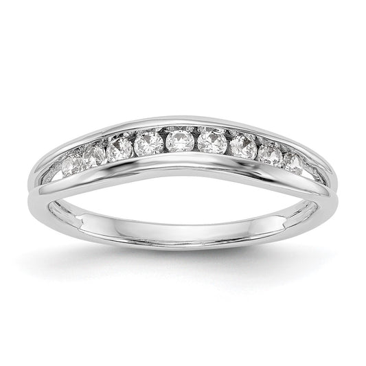 0.22ct. CZ Solid Real 14k White Gold Wedding Wedding Band Ring