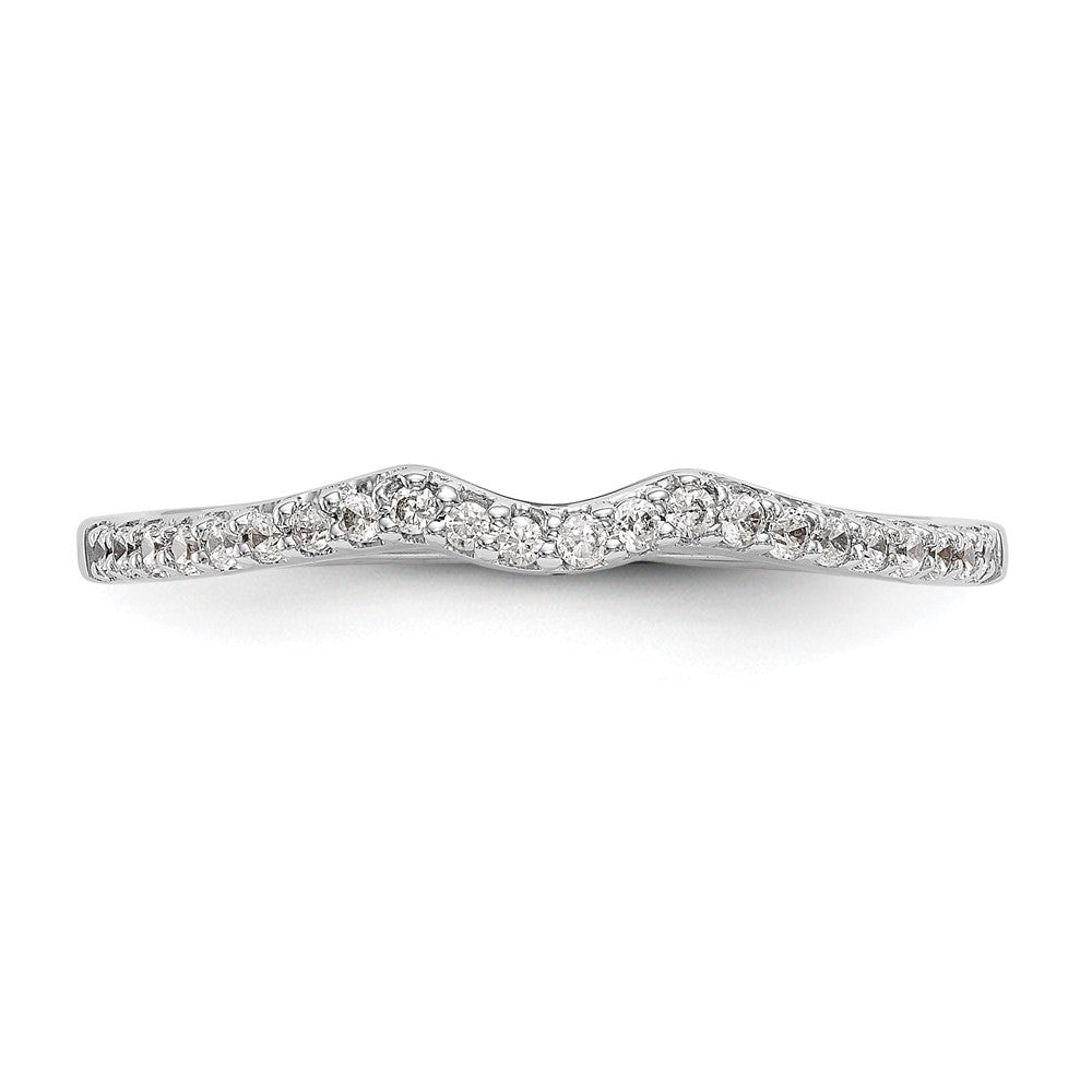 0.13ct. CZ Solid Real 14k White Gold Wedding Wedding Band Ring