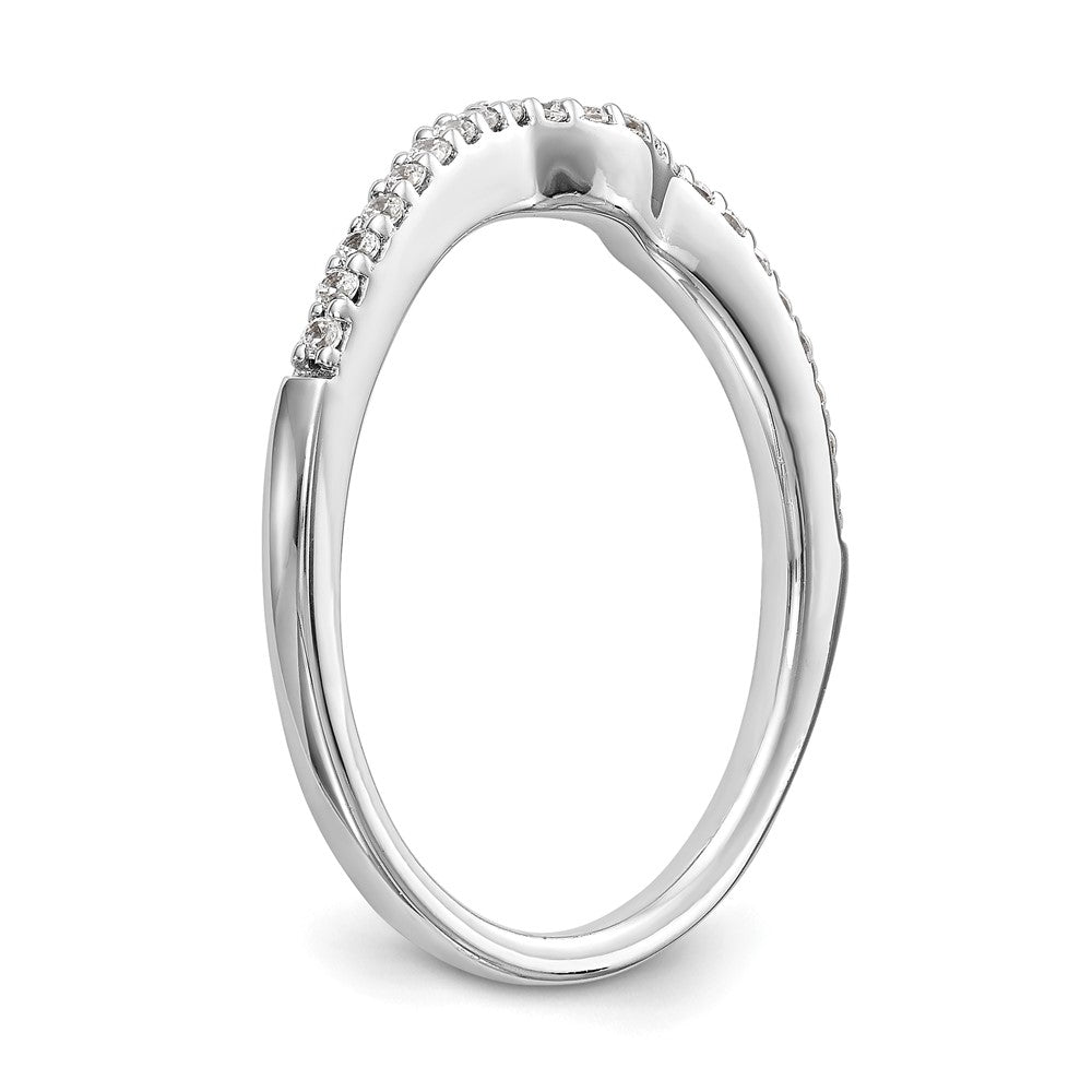 0.13ct. CZ Solid Real 14k White Gold Wedding Wedding Band Ring