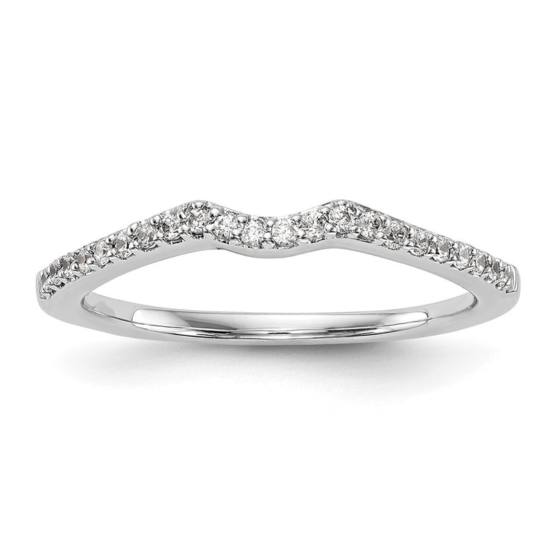 14k White Gold Real Diamond Wedding Band