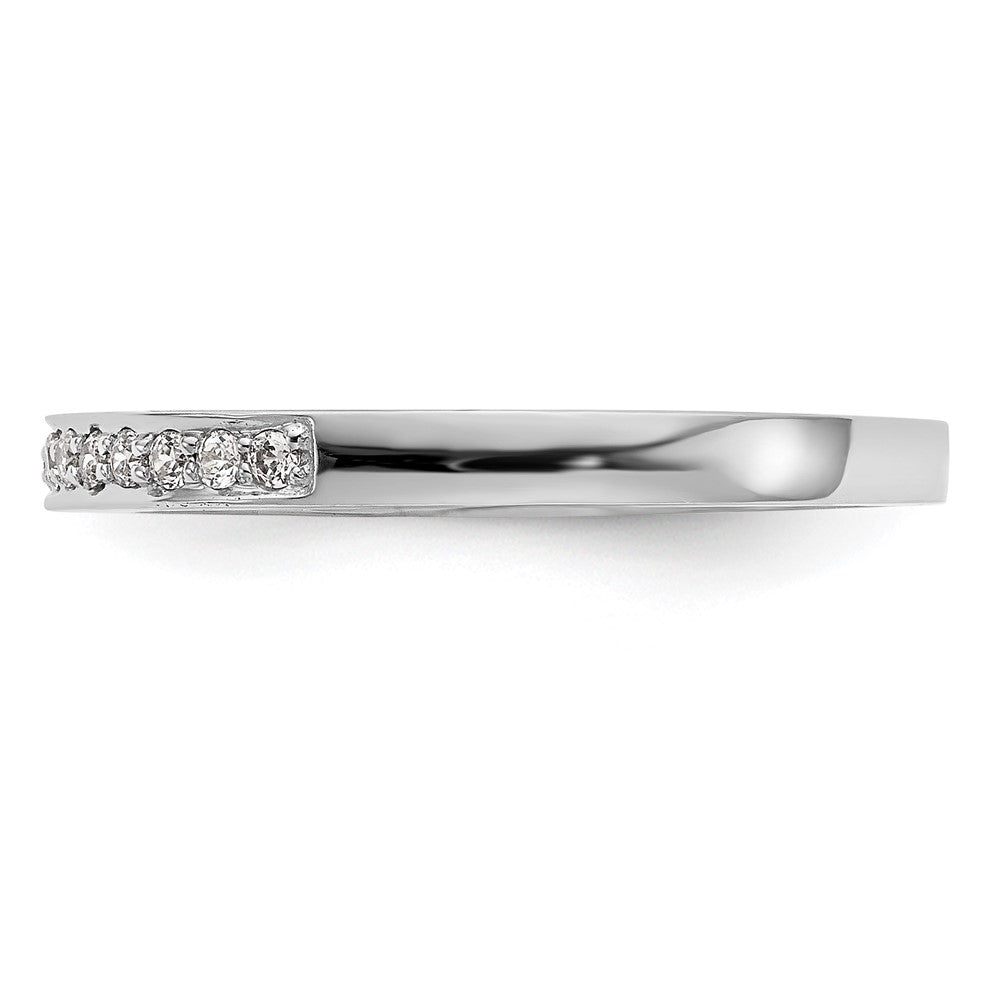 0.15ct. CZ Solid Real 14K White Gold Wedding Wedding Band Ring