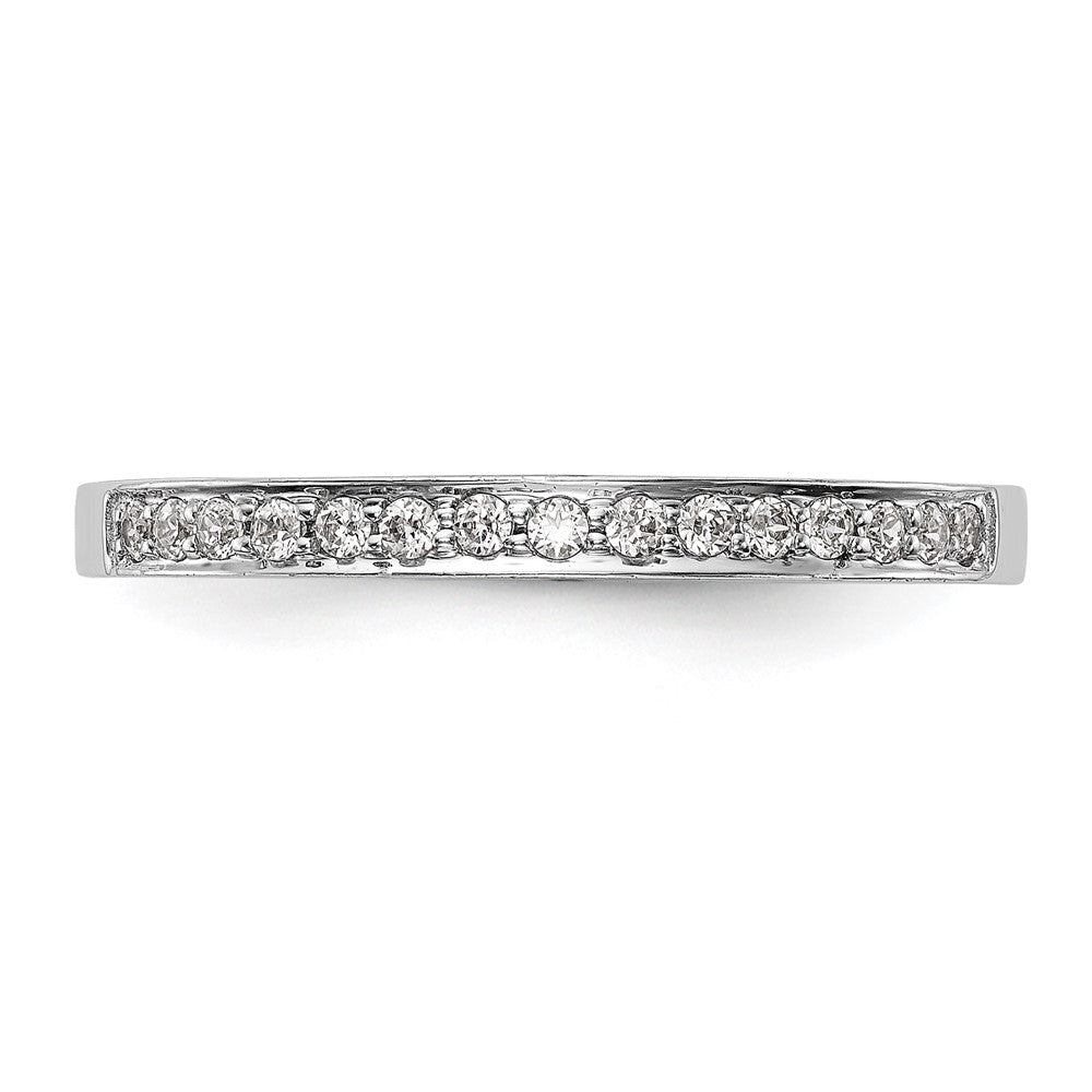 0.15ct. CZ Solid Real 14K White Gold Wedding Wedding Band Ring