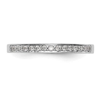 14K White Gold Real Diamond Wedding Band