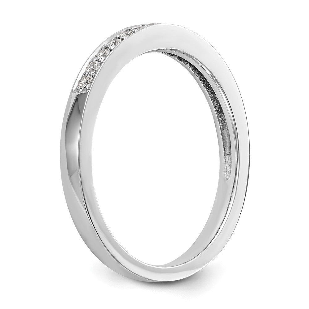 0.15ct. CZ Solid Real 14K White Gold Wedding Wedding Band Ring