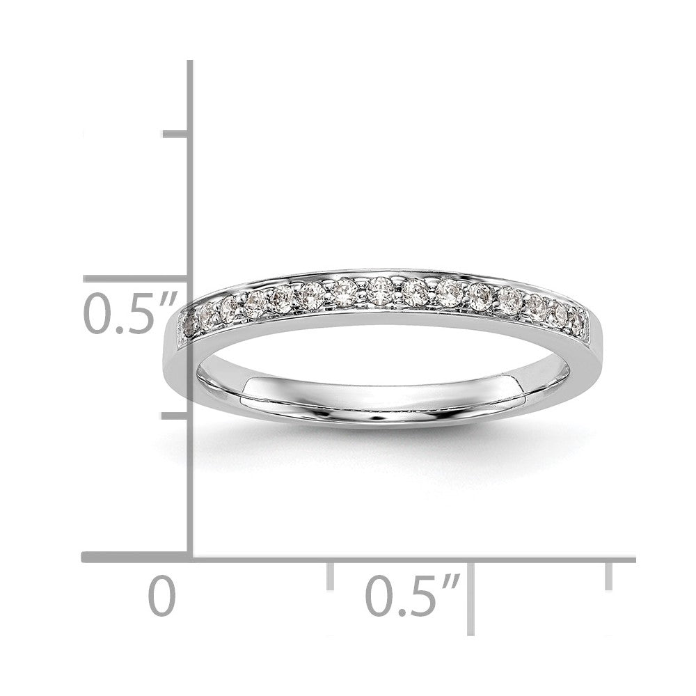 0.15ct. CZ Solid Real 14K White Gold Wedding Wedding Band Ring