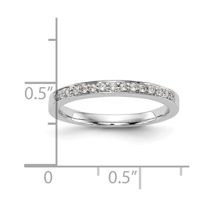 0.15ct. CZ Solid Real 14K White Gold Wedding Wedding Band Ring