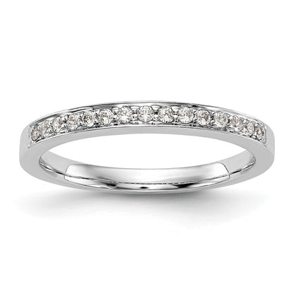 14K White Gold Real Diamond Wedding Band