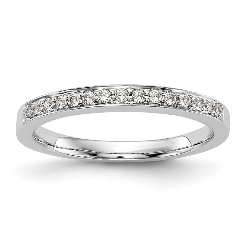 14K White Gold Real Diamond Wedding Band