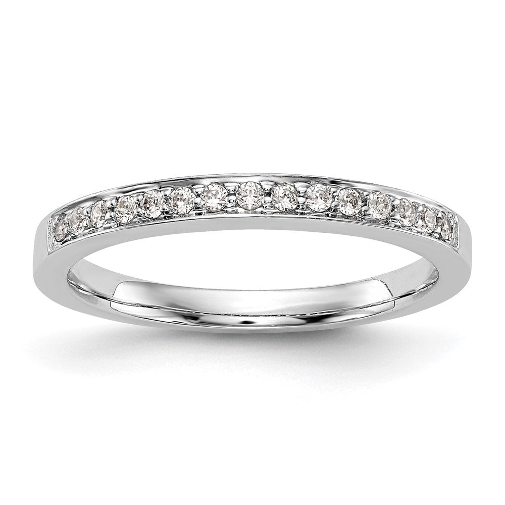 0.15ct. CZ Solid Real 14K White Gold Wedding Wedding Band Ring