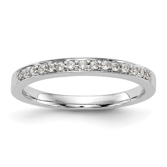 0.15ct. CZ Solid Real 14K White Gold Wedding Wedding Band Ring