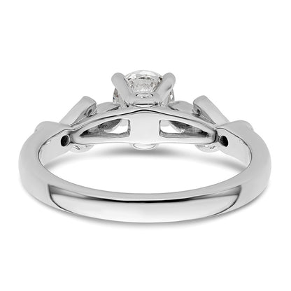 0.17ct. CZ Solid Real 14K White Gold Peg Set Engagement Ring