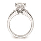 0.06ct. CZ Solid Real 14K White Gold Peg Set Engagement Ring
