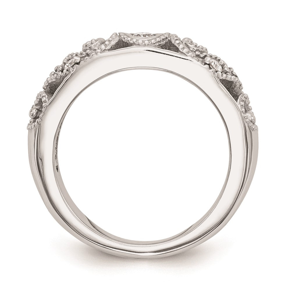 0.14ct. CZ Solid Real 14k White Gold Wedding Wedding Band Ring