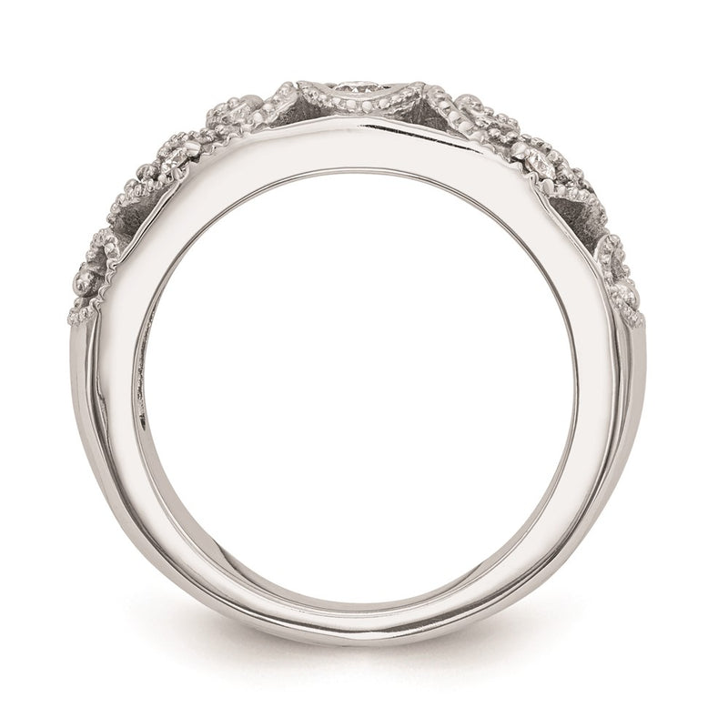 14k White Gold Real Diamond Wedding Band