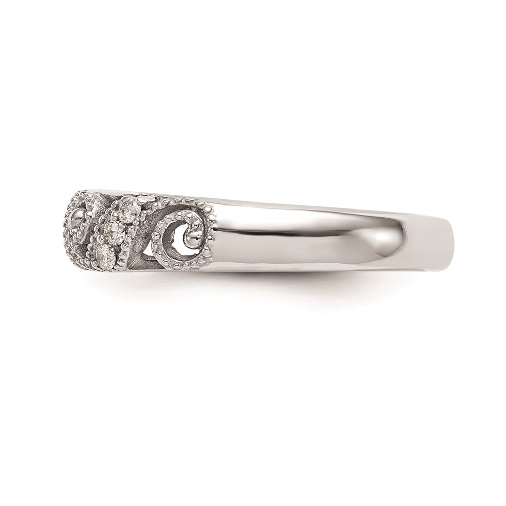 14k White Gold Real Diamond Wedding Band