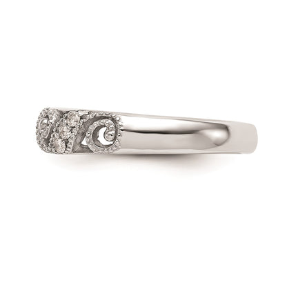 14k White Gold Real Diamond Wedding Band