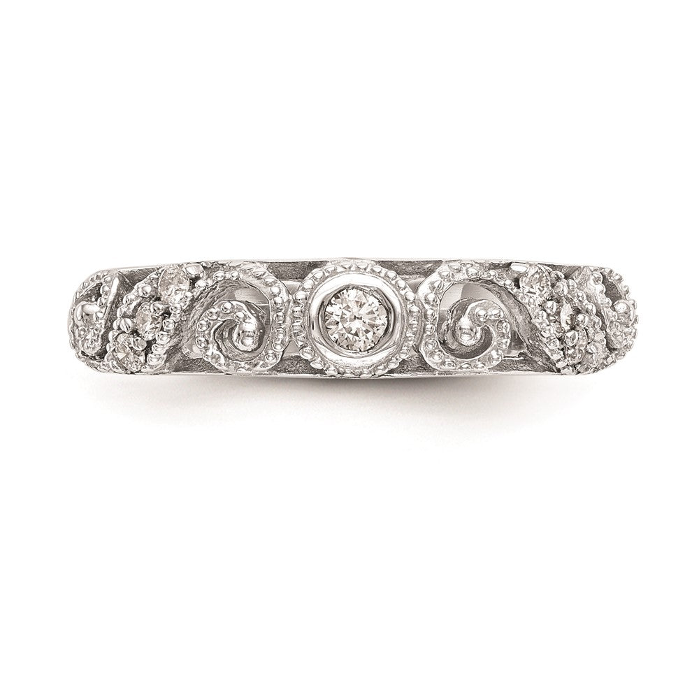 0.14ct. CZ Solid Real 14k White Gold Wedding Wedding Band Ring
