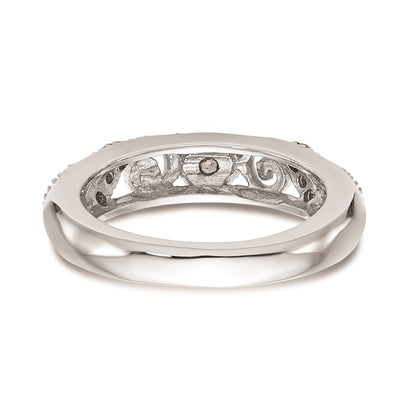 0.14ct. CZ Solid Real 14k White Gold Wedding Wedding Band Ring