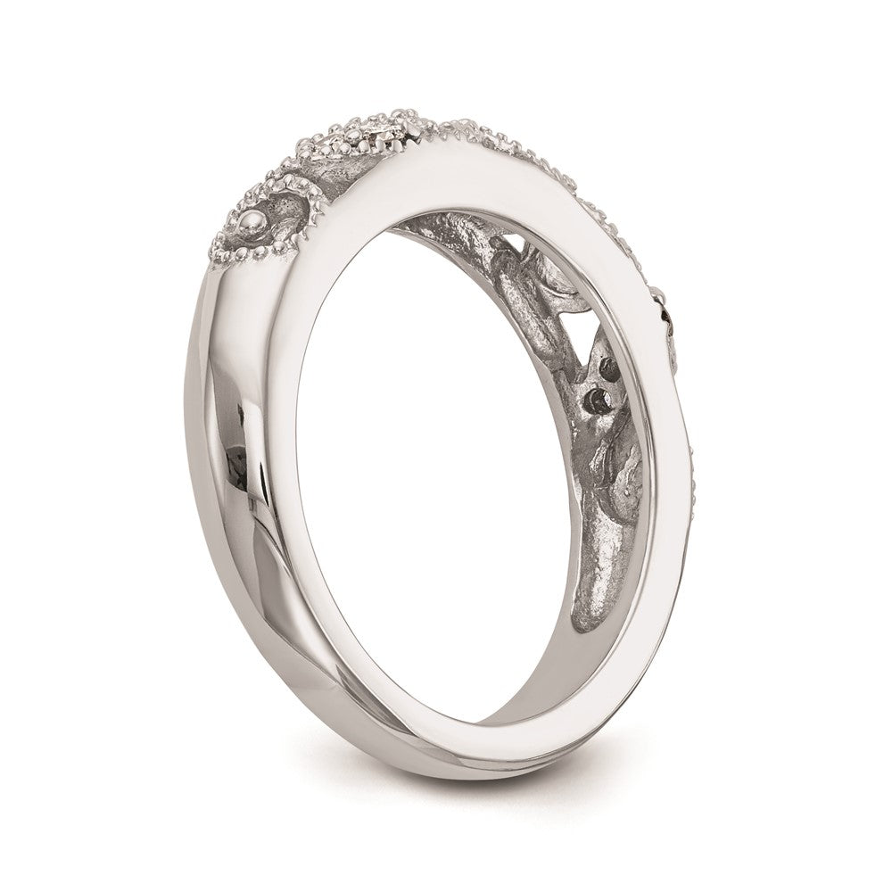 0.14ct. CZ Solid Real 14k White Gold Wedding Wedding Band Ring