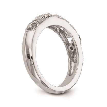 0.14ct. CZ Solid Real 14k White Gold Wedding Wedding Band Ring
