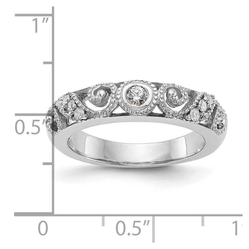 0.14ct. CZ Solid Real 14k White Gold Wedding Wedding Band Ring