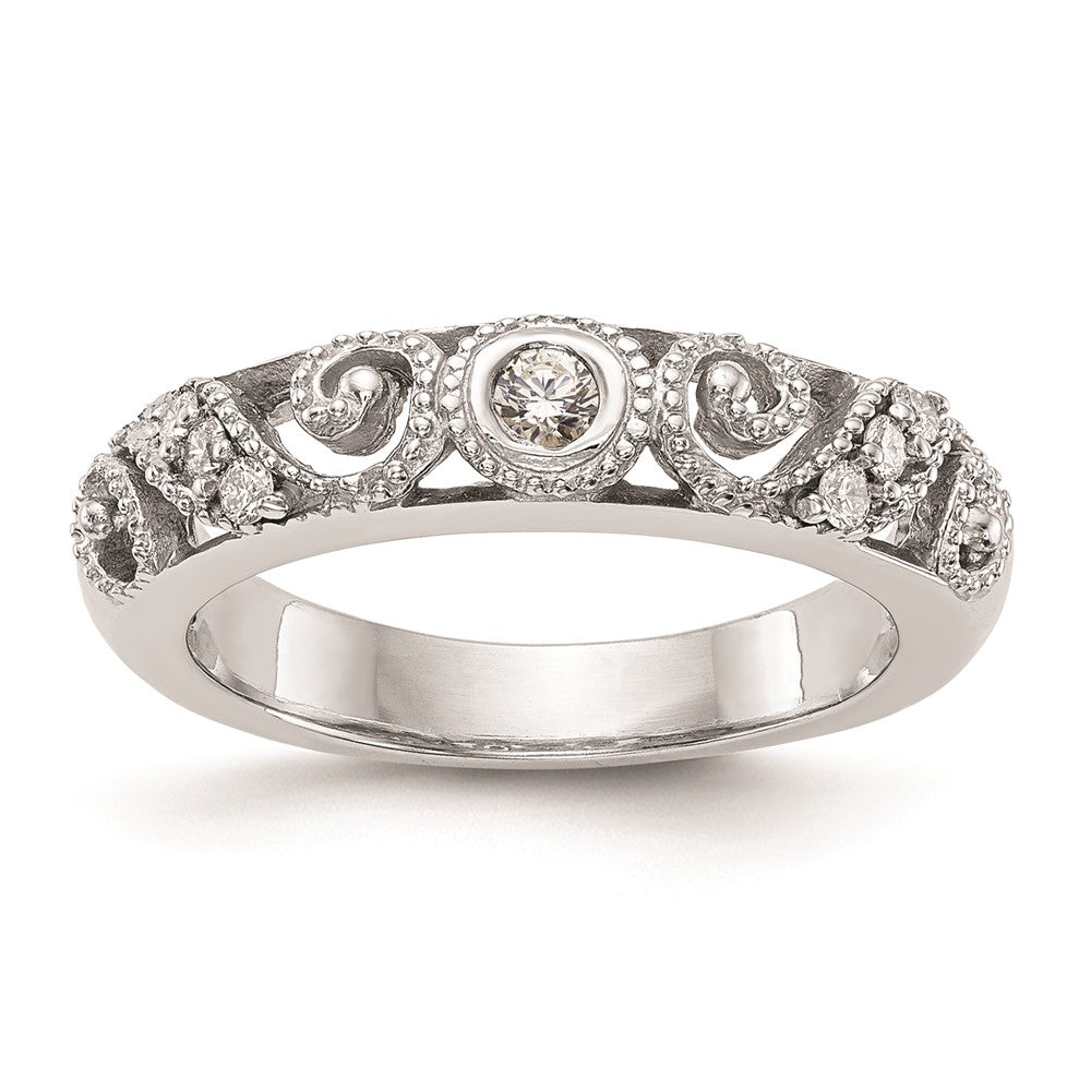 14k White Gold Real Diamond Wedding Band