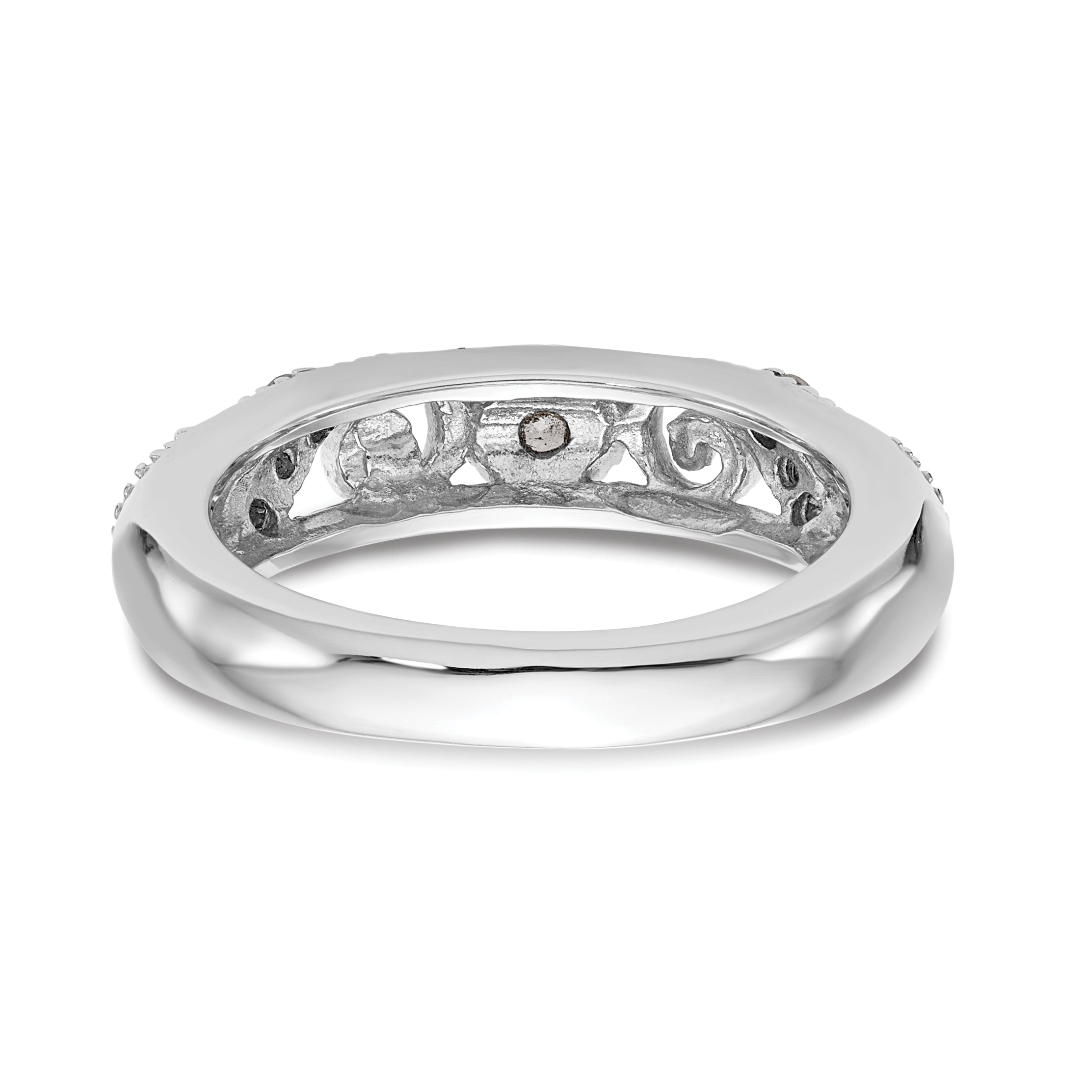 0.14ct. CZ Solid Real 14k White Gold Wedding Wedding Band Ring