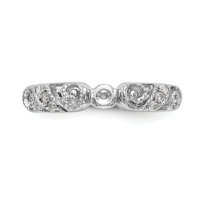 0.07ct. CZ Solid Real 14K White Gold Peg Set Engagement Ring